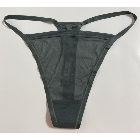Skims Summer Mesh Thong Panty Panties Women's 4X Green Deep Sea Sheer Sexy NEW - Picture 1 of 11